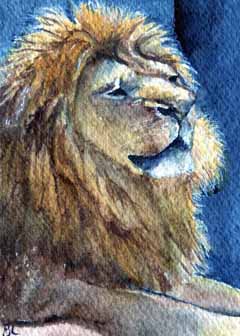 "Call Me Leo" by Beverly Larson, Fitchburg WI - Watercolor, SOLD